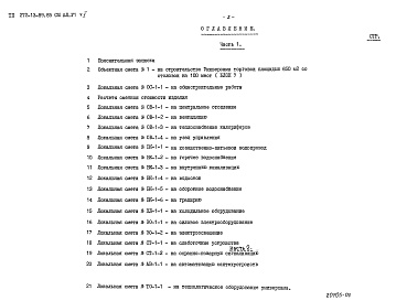 Состав альбома. Типовой проект 272-13-89.85Альбом 6 Сметы Часть 1