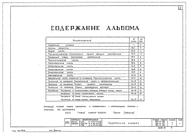 Состав альбома. Типовой проект 902-2-178Альбом 1 Пояснительная записка (из ТП 902-2-179)