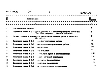Состав альбома. Типовой проект 902-2-368.83Альбом 5Сметы