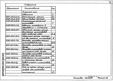 Состав альбома. Серия 5.407-107 ПрокладкаВыпуск 0 Материалы для проектирования 