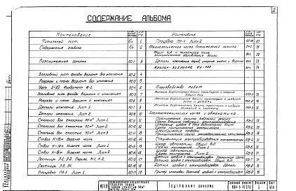 Состав альбома. Типовой проект 901-5-17/70Альбом 1 Чертежи