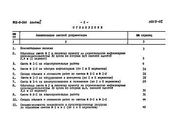 Состав альбома. Типовой проект 902-2-160Альбом 2 Сметы    