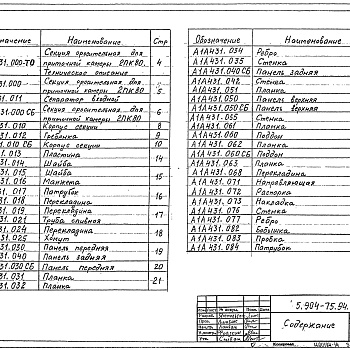 Состав фльбома. Серия 5.904-75.94 КамерыВыпуск 1-13 Оросительная секция для приточной камеры 2ПК80. Рабочие чертежи