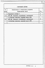 Состав альбома. Типовой проект 901-2-0168.90Альбом 3 Ведомости потребности в материалах.    