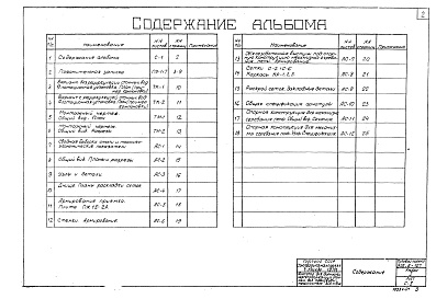 Состав альбома. Типовой проект 902-2-127Альбом 1 Технологическая, строительная и электротехническая части