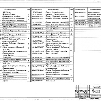 Состав фльбома. Серия 5.904-44 ТехнологическоеВыпуск 3 Фильтры воздушные. Рабочие чертежи