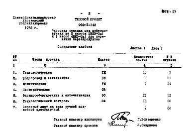 Состав альбома. Типовой проект 902-2-148Альбом 5 Заказные спецификации  