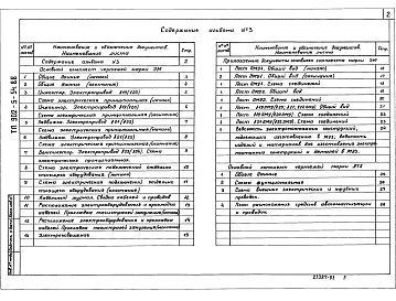 Состав альбома. Типовой проект 902-5-53.88Альбом 3 Силовое электрооборудование    Технологический контроль (из ТП 902-5-54.88)    