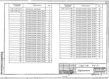 Состав альбома. Серия 1.420.1-32 КонструкцииВыпуск 3-2 Ригели пролетом 6 и 9 м. Пространственные каркасы, арматурные и закладные изделия. Рабочие чертежи