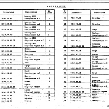 Состав фльбома. Серия 1.494-35 ЭжекторыВыпуск 1 Эжекторы низкого давления производительностью 1000 м³/час