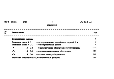 Состав альбома. Типовой проект 902-2-388.85Альбом 7 Сметы