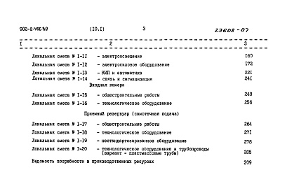 Состав альбома. Типовой проект 902-2-466.89Альбом 10 Сметы часть 1 и 2