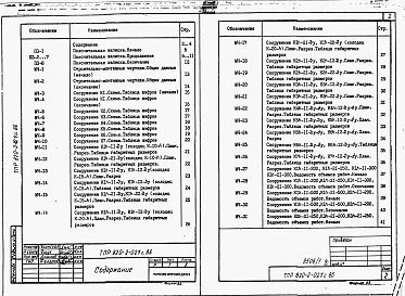 Состав альбома. Типовой проект 820-2-027с.86Альбом 1. Пояснительная записка. Строительно-монтажные чертежи.     