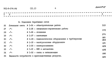 Состав альбома. Типовой проект 901-3-276.89Альбом 11 Сметы. Часть 1, часть 2, часть 3