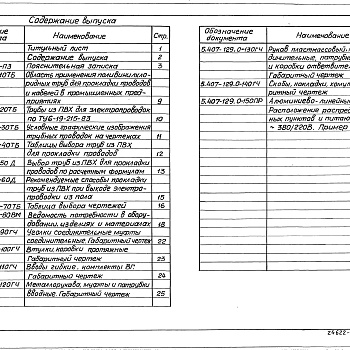 Состав фльбома. Серия 5.407-129 ПрокладкаВыпуск 0 Материалы для проектирования