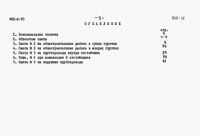 Состав альбома. Типовой проект 902-2-70Альбом 2 Сметы
