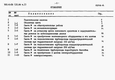 Состав альбома. Типовой проект 901-6-58Альбом 9 Сметы. Часть 1, часть 2, часть 3, часть 4, часть 5