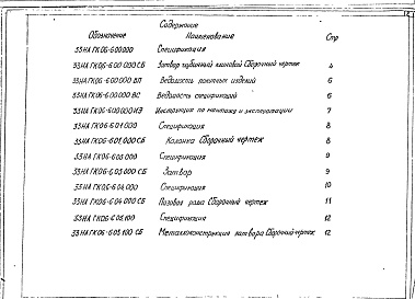 Состав альбома. Типовой проект 820-4-026.23.86Альбом 3 Затвор глубинный клиновой для отверстий диаметром 0,6 м на напоры до 6,0 м