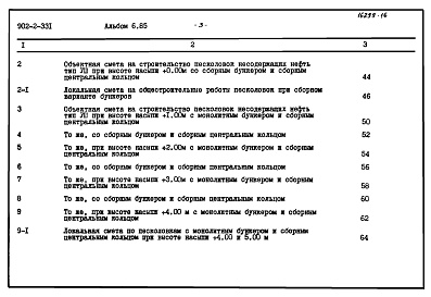 Состав альбома. Типовой проект 902-2-331Альбом 6 Сметы (типы 5-8). Производительность 10000 - 64000 куб. м/сутки  