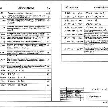 Состав фльбома. Серия 5.407-134 ЗаземлениеВыпуск 0 Материалы для проектирования