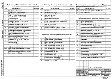 Состав альбома. Типовой проект 294-3-36.85Альбом 2 Санитарно-техническая и электро-техническая части, связь и сигнализация, автоматизация сантехустройств    
