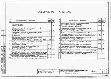 Состав альбома. Типовой проект 901-1-23Альбом 3 Водоприемный оголовок железобетонный тип 1 производительностью 1,5 м3/сек