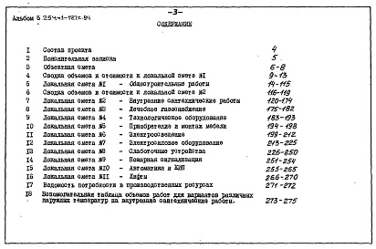 Состав альбома. Типовой проект 254-1-127с.84Альбом 5 Сметы    