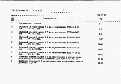 Состав альбома. Типовой проект 820-1-061.86Альбом 6  Сметные расчеты. Части 1-5    