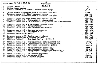 Состав альбома. Типовой проект 254-1-126с.84Альбом 3  Сметы (книги 1, 2)     