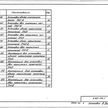 Состав фльбома. Серия 5.407-144 УстановкаВыпуск 1 Рабочие чертежи 