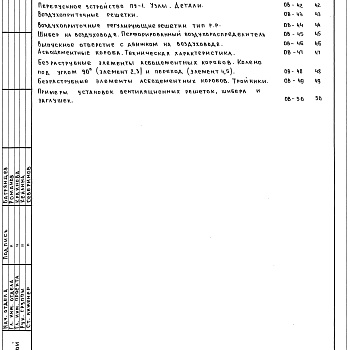 Состав фльбома. Серия 2.190-1/72 УзлыВыпуск 2 Вентиляция