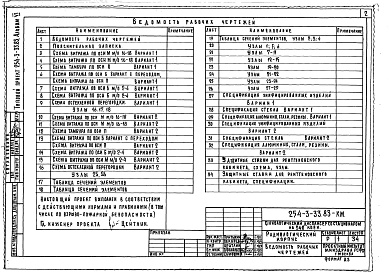 Состав альбома. Типовой проект 254-3-33.83Альбом 6 Витражи     
