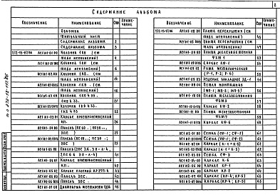 Состав альбома. Типовой проект 272-13-117.86Альбом 3 Изделия железобетонные заводского изготовления. Изделия монолитных железобетонных конструкций. Изделия металлические. Изделия разные     