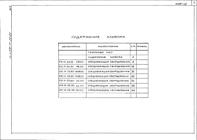 Состав альбома. Типовой проект 272-11-29.85Альбом 5 Спецификации оборудования     
