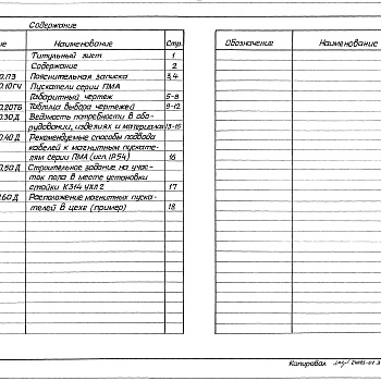 Состав фльбома. Серия 5.407-110 УстановкаВыпуск 0 Материалы для проектирования 