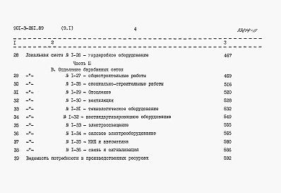 Состав альбома. Типовой проект 901-3-261.89Альбом 9 Сметы. Часть 1, часть 2, часть 3