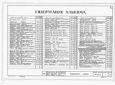 Состав альбома. Типовой проект 901-5-21/70Альбом 1 Чертежи     