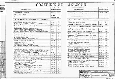 Состав альбома. Типовой проект 902-2-21 Альбом 1 Пояснительная записка и чертежи