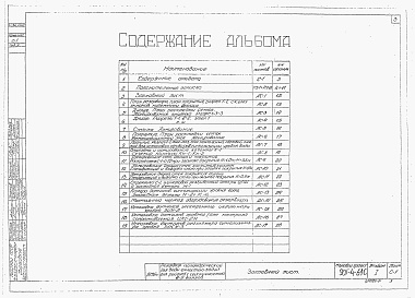 Состав альбома. Типовой проект 901-4-51сАльбом 1 Строительная часть и оборудование     