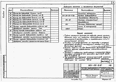 Состав альбома. Типовой проект 901-09-9.87Альбом 2 Проектные решения переходов     