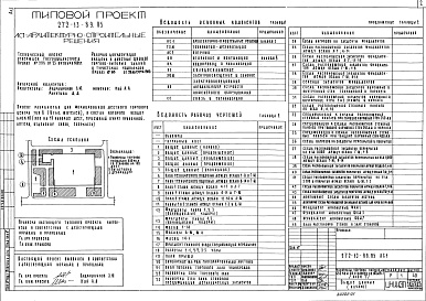 Состав альбома. Типовой проект 272-13-89.85Альбом 1 Архитектурно-строительные решения. Технология и механизация. Витражи     