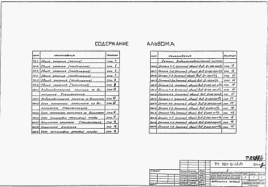 Состав альбома. Типовой проект 901-6-69.84Альбом 1 Общие указания. Эскизные чертежи. Узлы общих нетиповых конструкций марки НВН (из тп 901-6-68.84)
