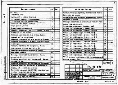 Состав альбома. Типовой проект 901-09-9.87Альбом 2 Проектные решения переходов     