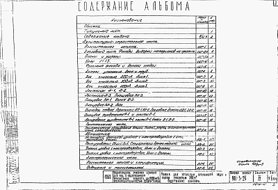 Состав альбома. Типовой проект 901-3-25Альбом 6 Башня для хранения промывной воды с баком емкостью 300  м³ (чертежи).    