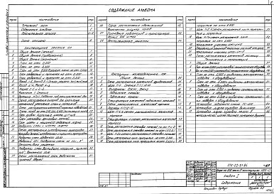 Состав альбома. Типовой проект 272-22-51.84Альбом 1 Пояснительная записка. Архитектурные решения. Конструкции железобетонные. Технология, механизация   