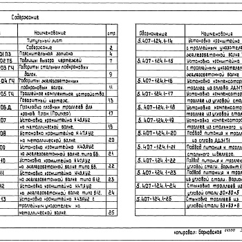 Состав фльбома. Серия 5.407-124 ПрокладкаВыпуск 1 Материалы для проектирования и рабочие чертежи 