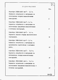 Состав альбома. Типовой проект 820-4-025.87Альбом 9 Водосбросы на расход воды от 85 до 120 м3/с. Ведомости потребности в материалах.     