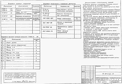 Состав альбома. Типовой проект 901-6-66Альбом 2 Архитектурно-строительные решения