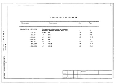 Состав альбома. Типовой проект 262-12-275.86Альбом 14 Спецификация оборудования (вариант здания с хозяйственно-бытовыми помещениями в подвале)