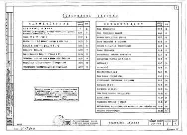 Состав альбома. Типовой проект 264-24-6Альбом 1 Архитектурно-строительные и технологические чертежи